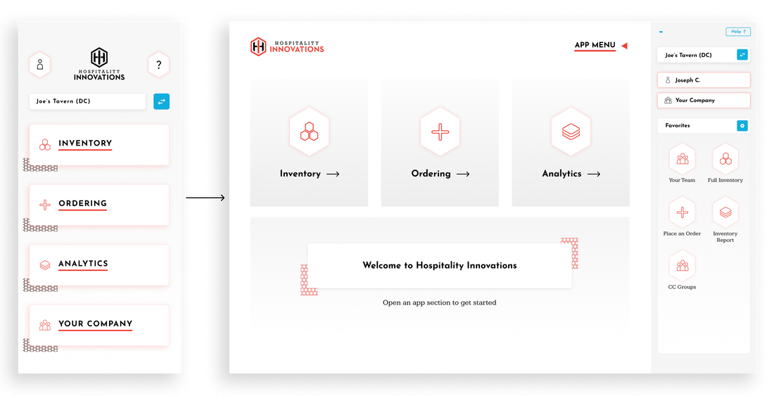 Mobile home screen translated to web home screen.