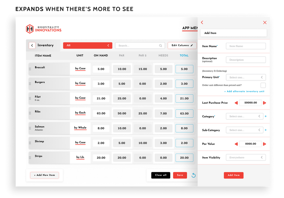 The sidebar expands to the the right further when there's more to see on the sidebar.